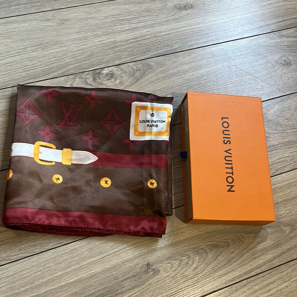 Authentic Louis Vuitton Monogram Silk Scarf